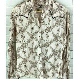 20X Western Shirt Pink Women's Medium Crochet